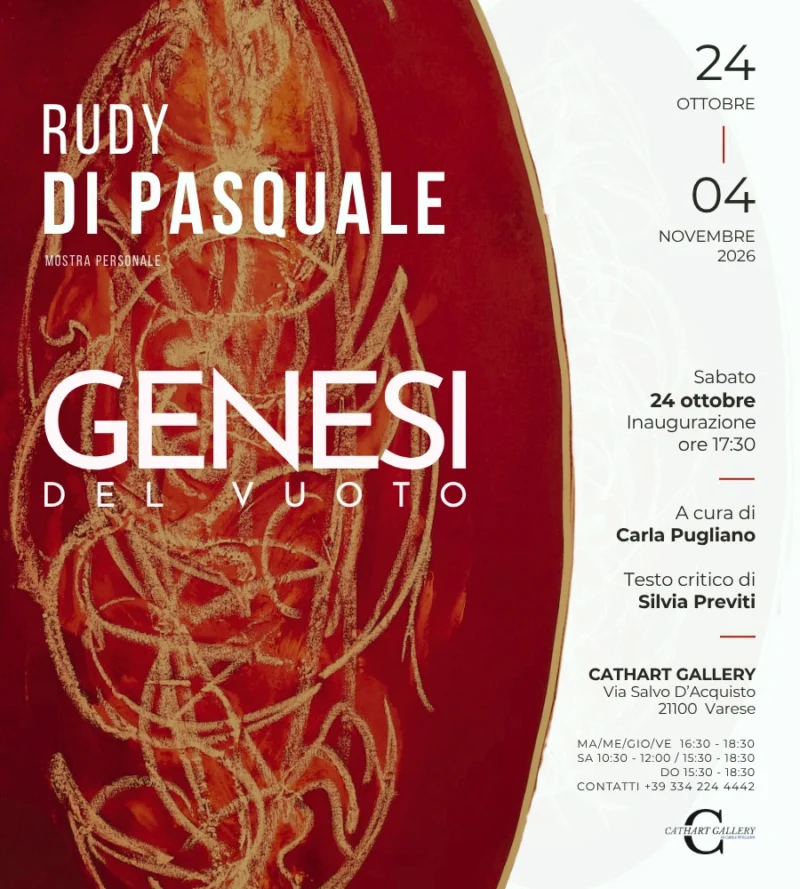 Locandina della mostra Genesi del Vuoto di Rudy Di Pasquale – CathArt Gallery, Varese, 24 ottobre – 4 novembre 2026